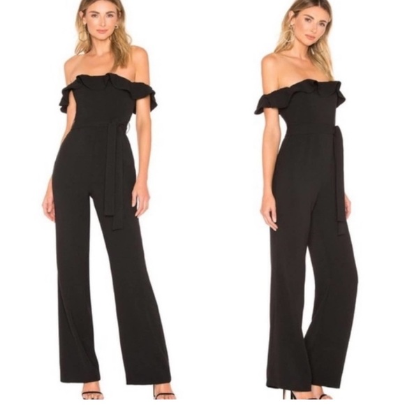 NWOT Tularosa Wide Leg Off Shoulder Ruffle Jumpsuit - Picture 1 of 5